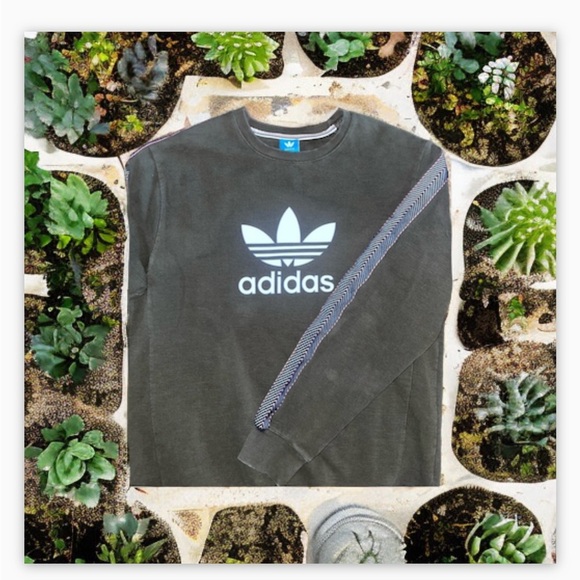 Unique -Rare-Vintage Thick Weave Adidas Sweatshirt -Washed Olive Green-Sz3XL-EUC - Picture 5 of 16